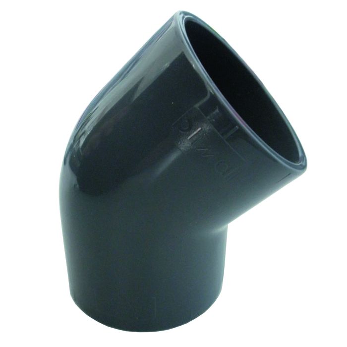 Coude d'angle 45° de 50mm de diamètre pour raccord piscine