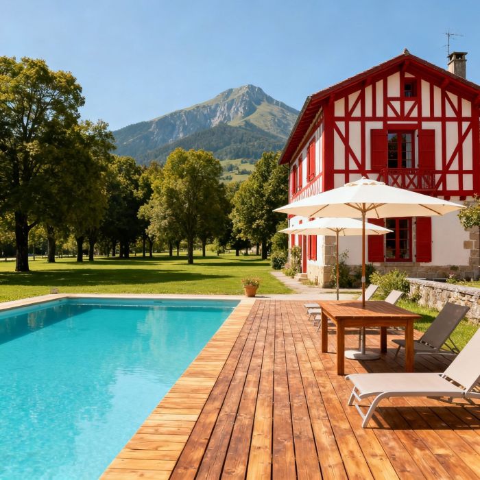 Piscine bâtie maçonnée pays basque