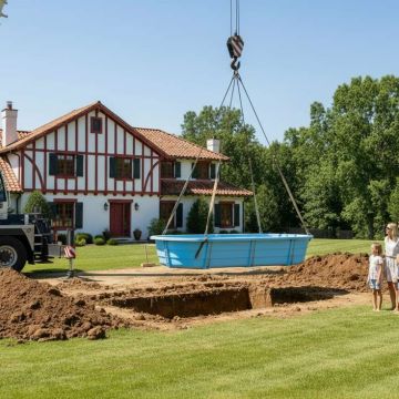 Pose d'une piscine coque Ustaritz