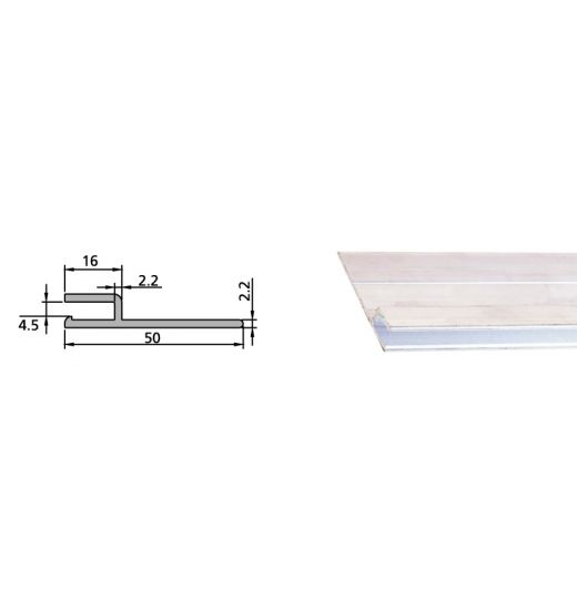 Rail d'accrochage Alu pour Liner (le ml)